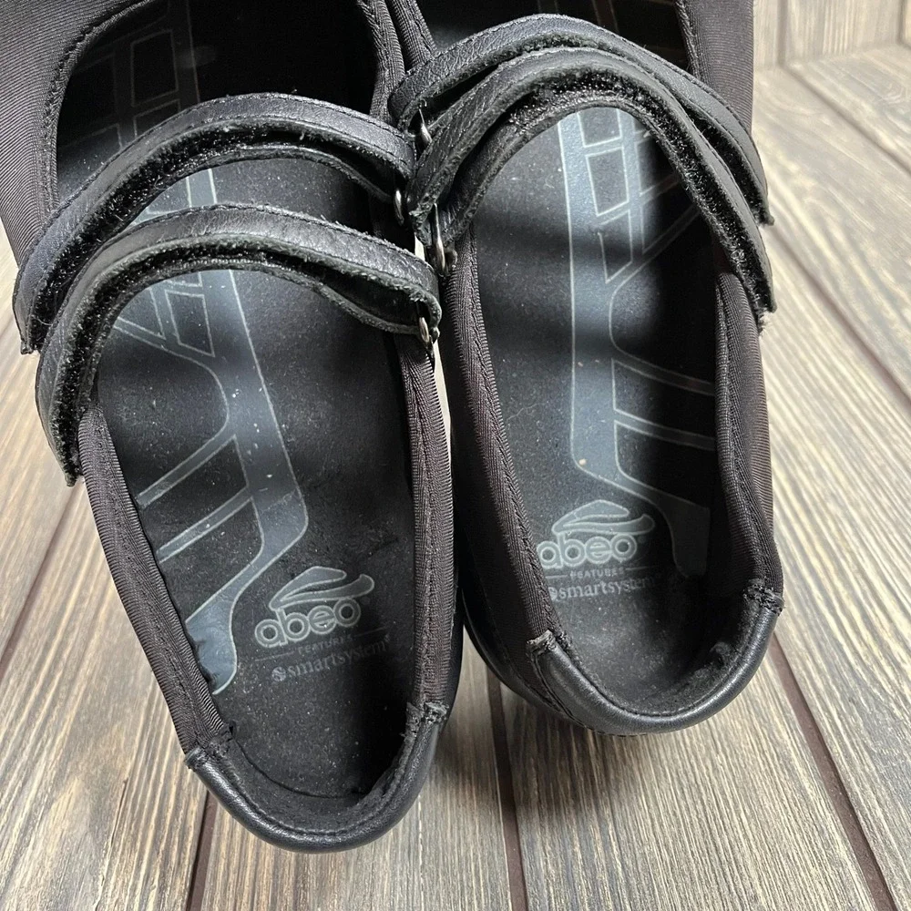 ABEO Smartsystem‎ Mary Jane Shoes Womens 8 Black Leather Fabric Comfort Walking
